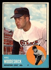 1963 Topps Hal Woodeshick #517 Houston Colt .45s HIGHER GRADE NO CREASES