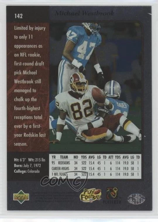 1996 SP Michael Westbrook #142 - Image 2 of 2