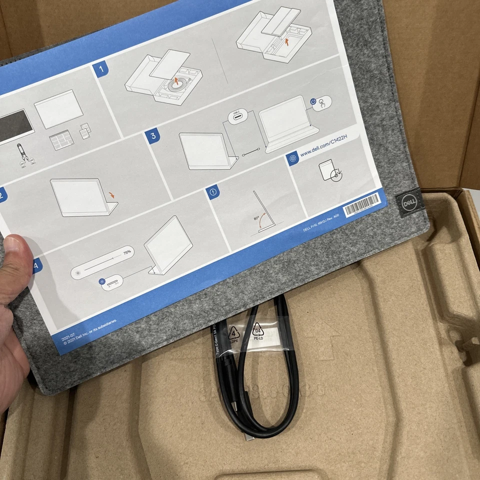 Dell C1422H Portable 14" Full HD LCD Monitor - 16:9 - Silver case and cord New - Image 3 of 4