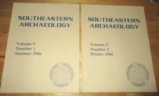 1986 Southeastern Archaeology 2-Issue Set