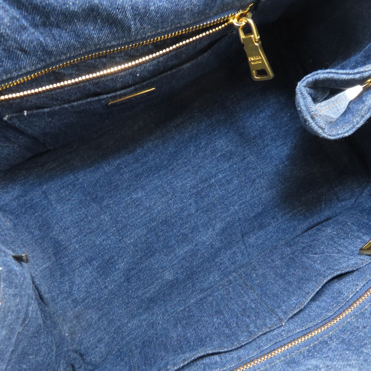 PRADA B1877B Canapa Tote Bag Denim Ladies Used from japan thumbnail 6