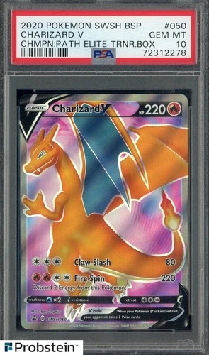 2020 Pokemon SWSH BSP Champions Path ETB #050 Charizard V PSA 10 GEM MINT