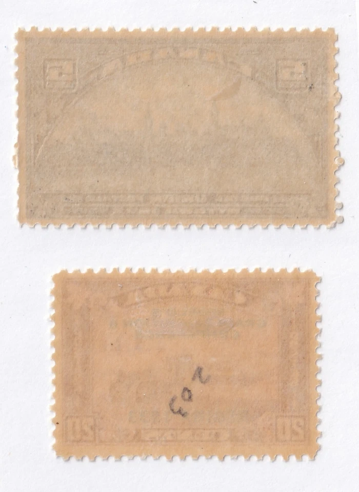 SELLOS DE MATT CANADÁ SCOTT #202-#203 EMISIONES CONMEMORATIVAS DE 1933, MH CV $28,25 Foto 2 de 3