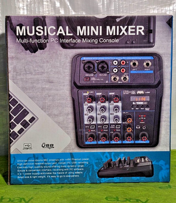 Depusheng U4 Musical Mini Mixer 4 Channel Stereo Audio Mixer