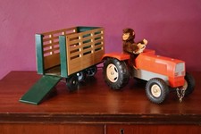 Rare STEIFF Vintage Tractor Transport 1960s Teddy Bear Logo Germany With Jocko 