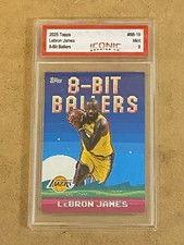LeBron James 2025 Topps 8-Bit Ballers GRADED 9, Lakers