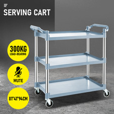 3 Tier Restaurant Service Cart Trolley Kitchen Food Serving Catering Large Shelf