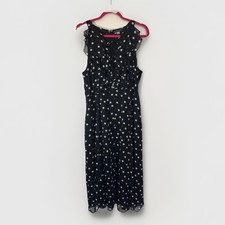 Tommy Hilfiger Sz 12 Black Polka Dot Retro Rockabilly Midi Fit Flare Swing Dress