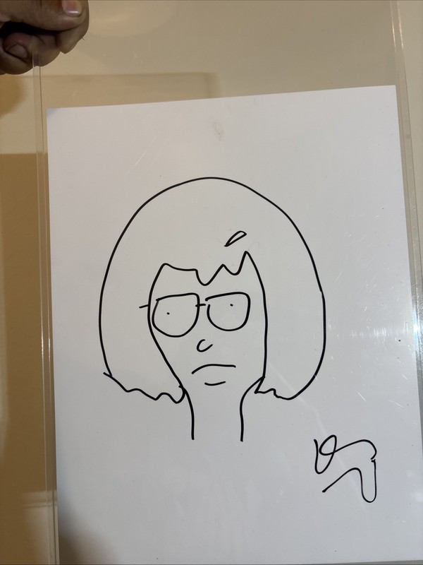 Dan mintz - Bob's burgers - Raw  Sketch And Signed Autograph With Photo Proof