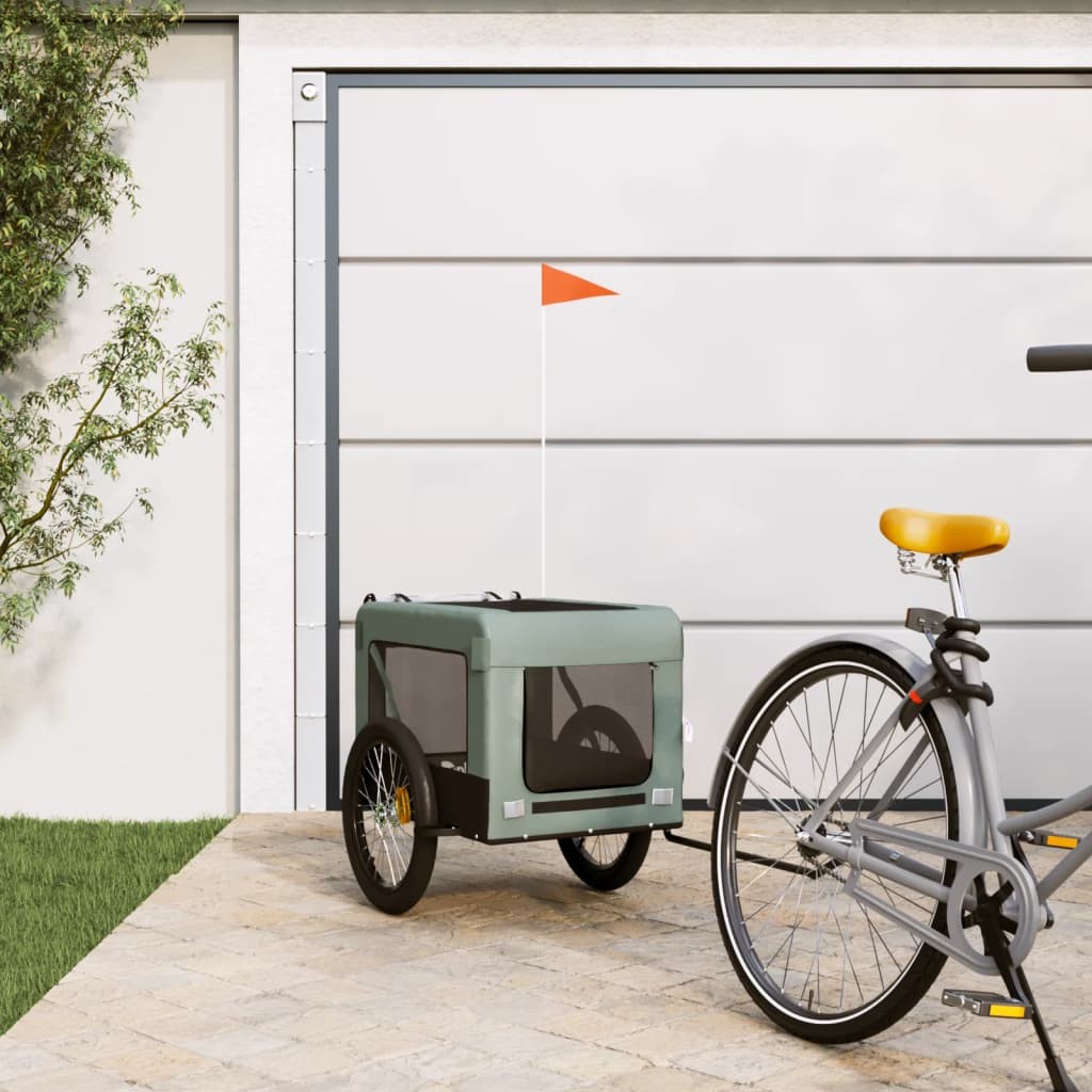 Rimorchio vidaXL per Cani in Oxford: Trasportino Bici 30kg Grigio