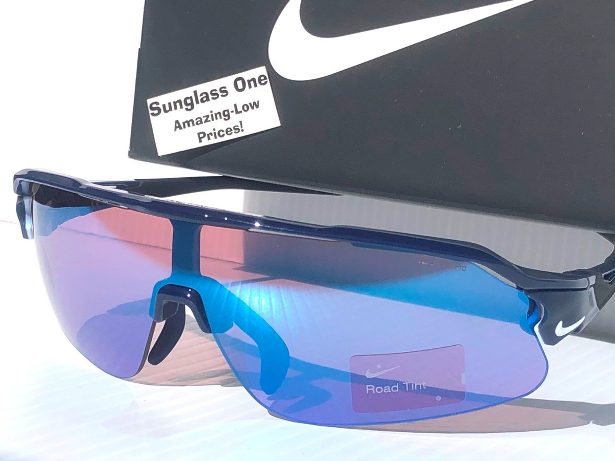 Nike FLYFREE SHIELD TEAM Midnight Navy Blue Mirror Road Sunglass