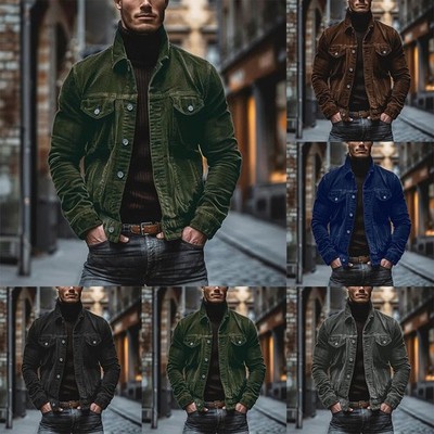 Cordjacke mit Revers für Herren für Winter Hip Hop und Street Fashion