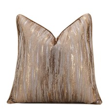 Gold Decorative Luxurious Throw Pillow Covers Jacquard Square Cushion Cases P...