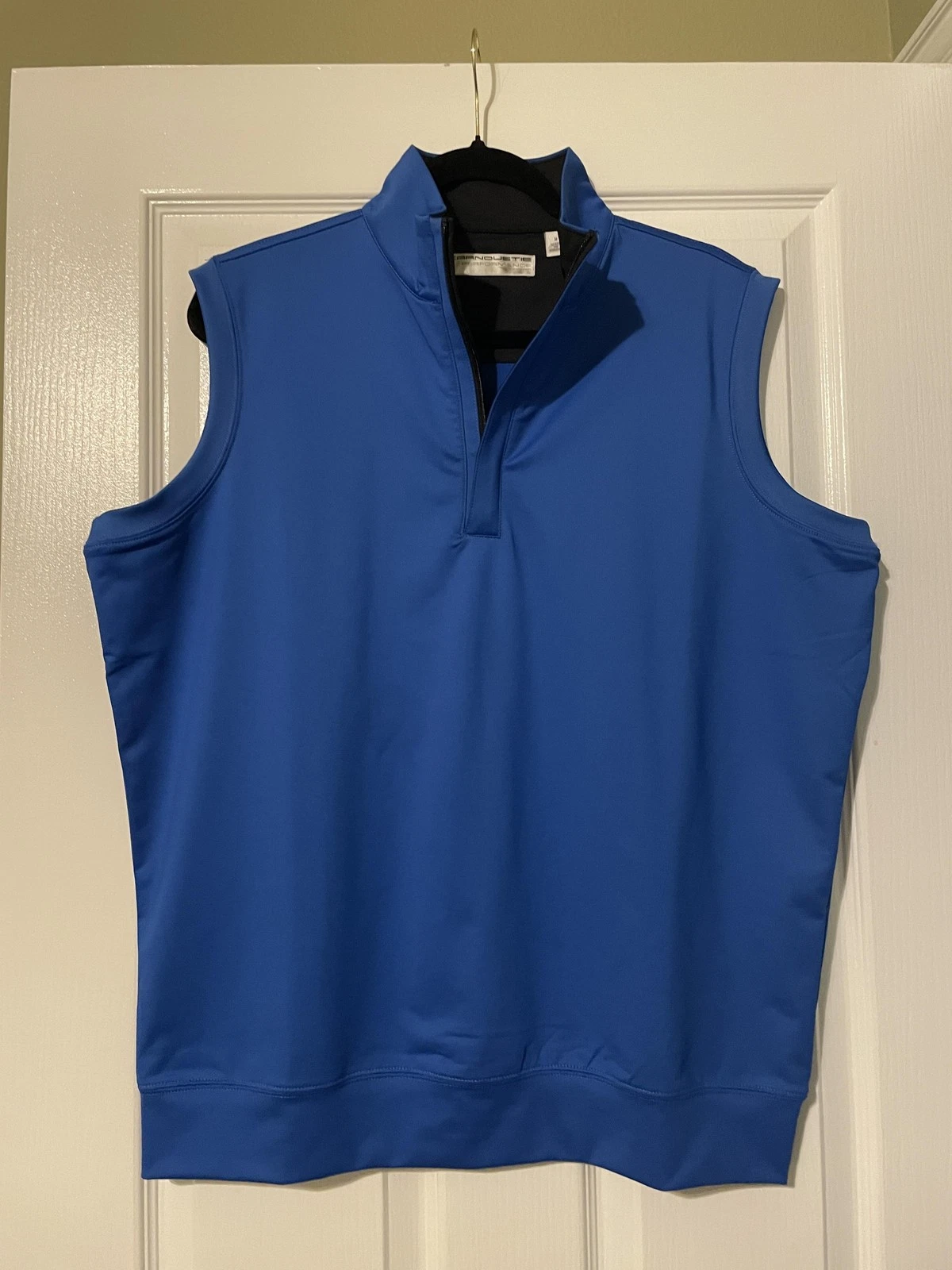 Carnoustie Vest Mens Medium Blue Performance Golf 1/4 Zip Softshell Windbreaker