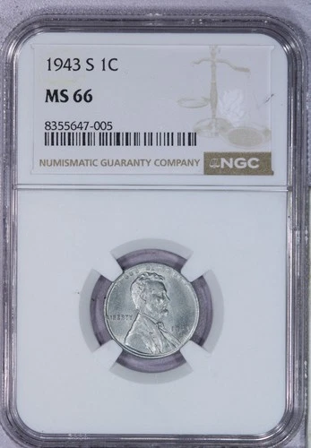 1943-S Lincoln Cent 1c NGC MS66