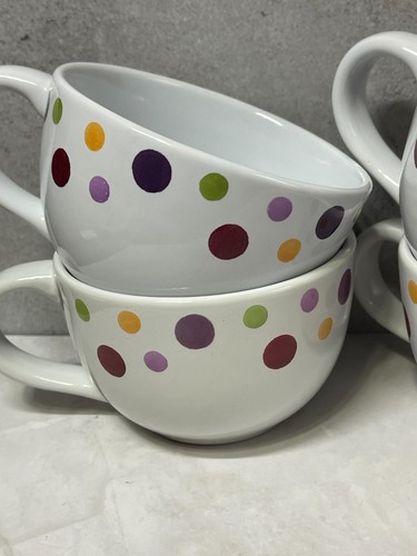 Simple Addition Polka Dots Pampered Chef - Dots Large Mugs x4 - Picture 2 of 3