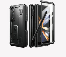 Dexnor Rugged Case for Samsung Galaxy Z Fold 4 with Kickstand and Pen Holder