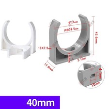 Image of Open Pipe Clips PVC Single Open 20mm 25mm 30mm 32mm 40mm 50mm Fixed Pipe Clamp