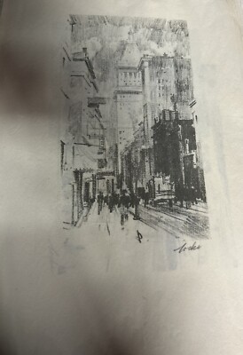 Charles Locke lithograph, Cincinnati Bloody Run Boulevard, pencil signed, Limit