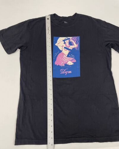 DQM Black Hula Girl Short Sleeve Crewneck Graphic T-Shirt Size M - Picture 5 of 6