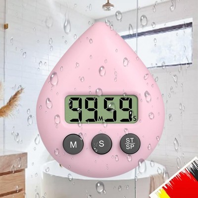 Digital Timer Waterproof Shower Timer Kitchen Bathroom Timer Toilet Timer(pink)