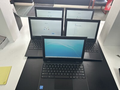 Lot of 5 Lenovo 100e 1st Gen 11.6'' Chromebook Intel Celeron N3350 4GB RAM 32GB