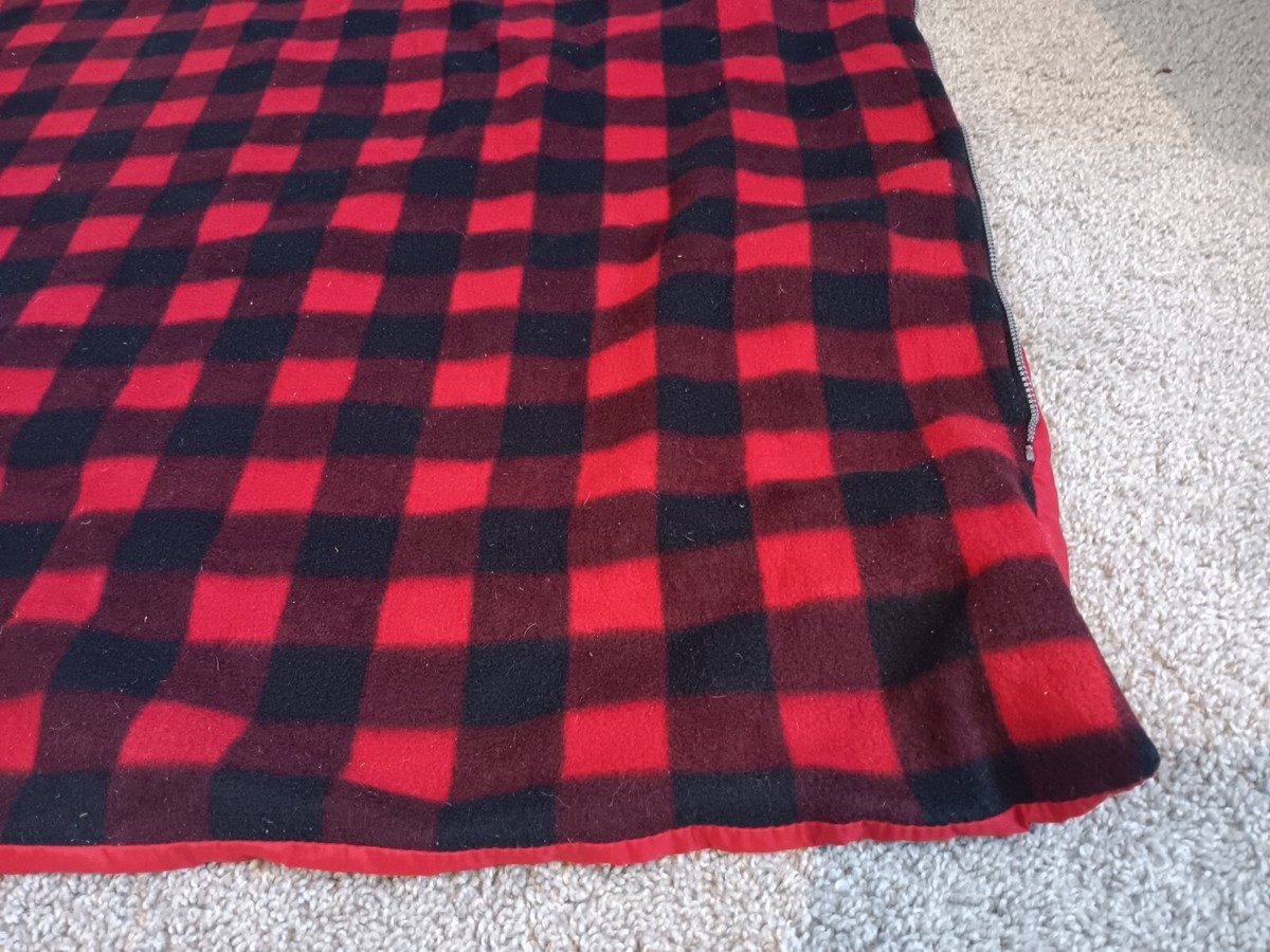 Vtg Marlboro Unlimited Sleeping Bag plaid flannel lining camping