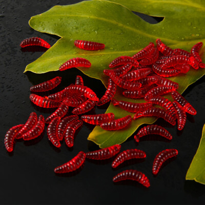 Fishing Lures 100 PCS Bionic Soft Red Worm Maggot LifeLike  Artificial Bait27
