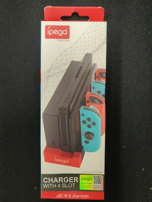 ipega PG-9186 Nintendo Switch Controller Charger w/ 4 Slots Joy-Con Game 