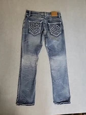 Flypaper Jeans Mens 31x32 * Cross Pockets Straight Low Rise Stretch Light Gothic