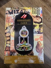 RARE Wizard of Oz Anniversary Clock Ruby Slippers Porcelain Base Glass Dome 9"