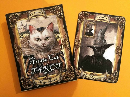 cat tarot card cards deck fortune telling rare vintage oracle cats supplies gift - Picture 2 of 12
