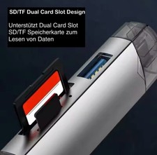 Hochwertiger ALU Kartenleser SD Speicherkarte...