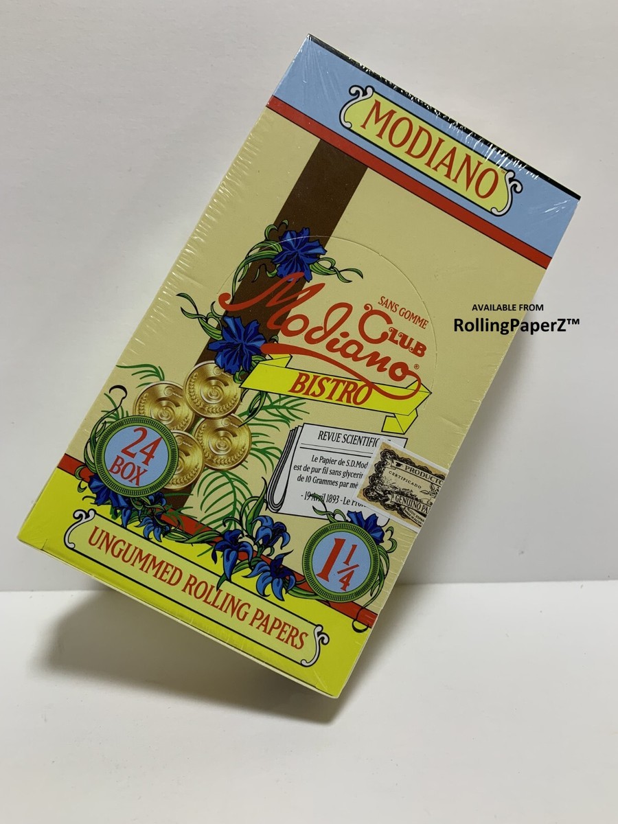 BOX CLUB MODIANO BISTRO ROLLING PAPERS 1 1/4 SIZE UNGUMMED 24 PKS/ 32  LEAVES EA | eBay