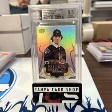 2023-24 Black Diamond Logan Cooley Exquisite RC Draft Day Gold 2/3 #RDD-LC 8.5