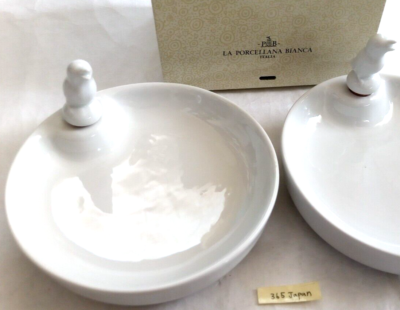 bianca ceramica 2皿 Set of 2 La Porcellana Bianca Keep Warm Keep Cold Dish Vintaintage