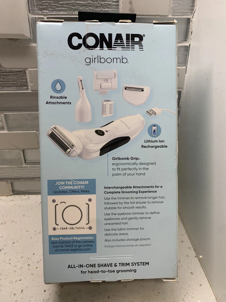 Conair Lithium Ion Rechargeable All-in-One Shave & Trim System ~ Bikini Body NEW - Image 3 of 4