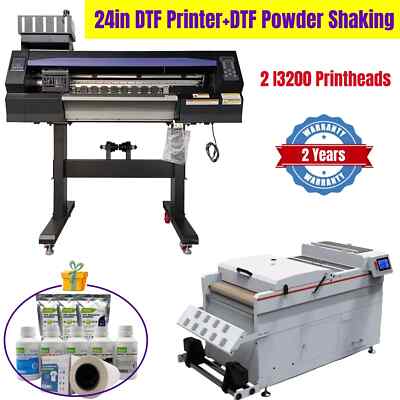 24in DTF Printer DTF Powder Shaking w/ 2 Printheads & DTF Powder