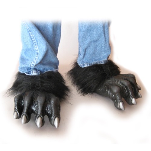 Disfraz de Halloween Hombre Lobo Negro Hombre Lobo Adulto Pies se adapta a las tallas 7-12 para hombre - Imagen 2 de 2