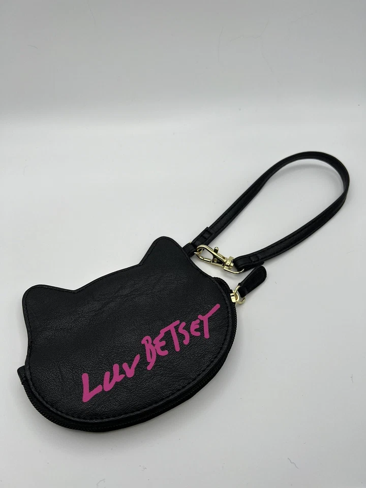 Betsey Johnson Muñequera Negro Blanco Cartera Cartera Gato/Perro Luv Betsey Foto 3 de 4