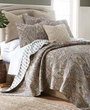 Levtex Kasey Damask Reversible 3-Pc. Quilt Set, King, Taupe, NWT
