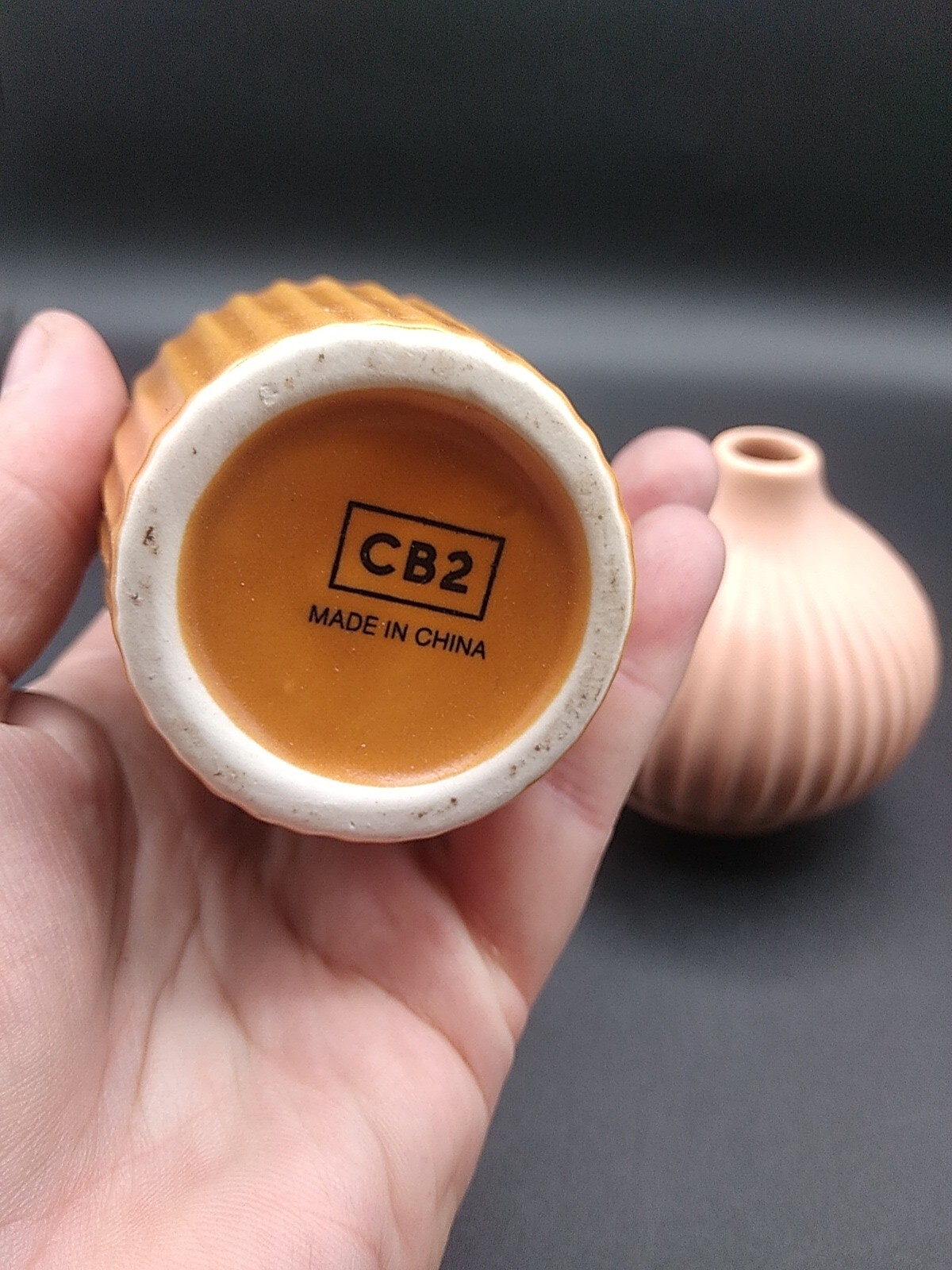 Small Ribbed Ceramic Vases From CB2 Home Decor eBay