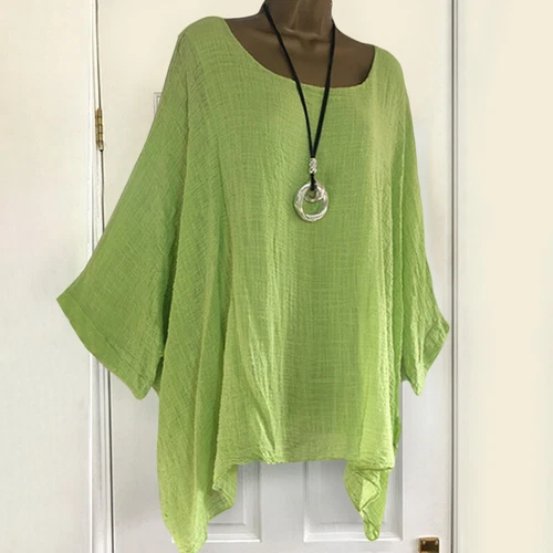 Übergröße Damen Sommer halbärmelig lockere Bluse Damen lässig Fledermaus Flügel TShirt Top - Bild 7 von 44