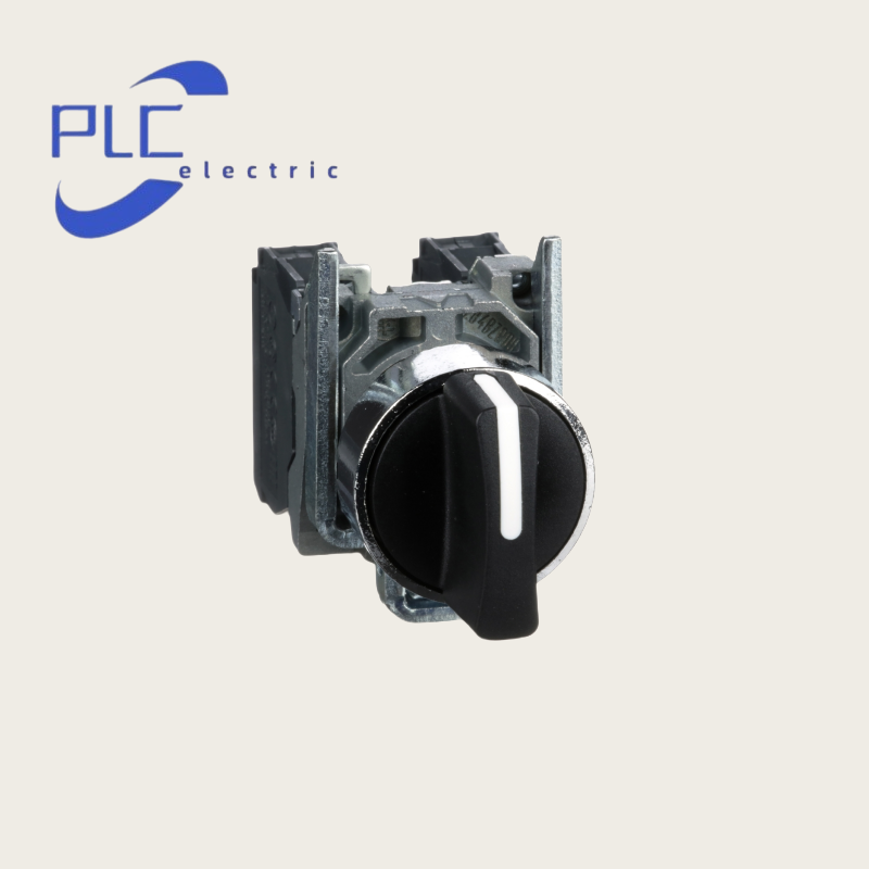 New Schneider XB4BD33 3 position selector switch, black, maintained, 2 NO, 600 V