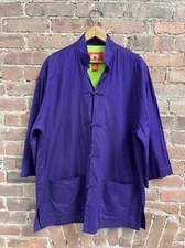 Shanghai Tang Men’s Over-Shirt, Sz 42, Purple 100% Cotton Mega Chill