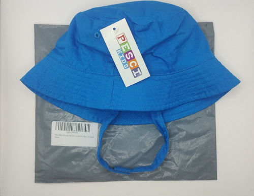 Pesci Kids Sun Hat Boys Girls Summer Beach Hat Cotton Age 2-4 Electric Blue - Picture 5 of 6