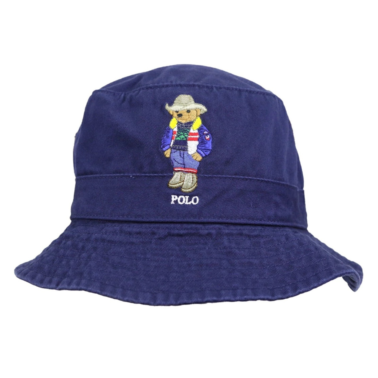 Шляпа-панама Polo Ralph Lauren Polo Bear Preppy Bear Safari - Темно-синий с ковбойской шляпой -