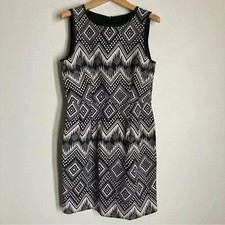 J. Crew Geometric Shift Dress in Black and White
