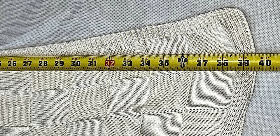 Manta Suéter Natural 100% Algodón Orgánico Marfil Blanco Bebé Niño Talla 29X39 Foto 4 de 4