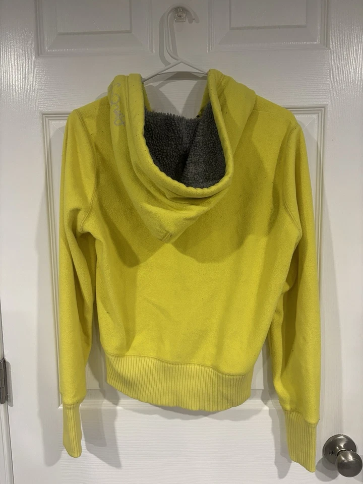 Capucha Sherpa American Eagle Amarillo Neón Cremallera Años 2000 Y2K De Colección Talla Grande Mujer Foto 4 de 4
